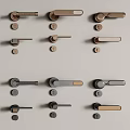 Modern door handle combination 3d model