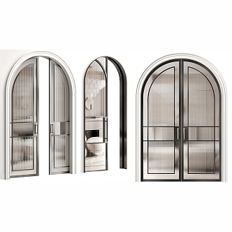 Arched glass swing door 3d model