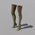 Elegant Beige Textured Over The Knee Boots With Stiletto Heels Fashion Footwear