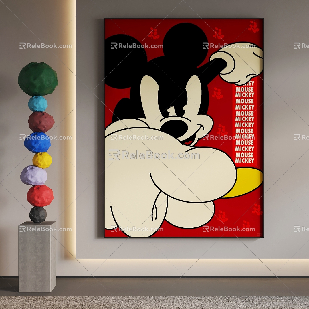 Cartoon Hanging Painting Cartoon Decorative Painting 3d model