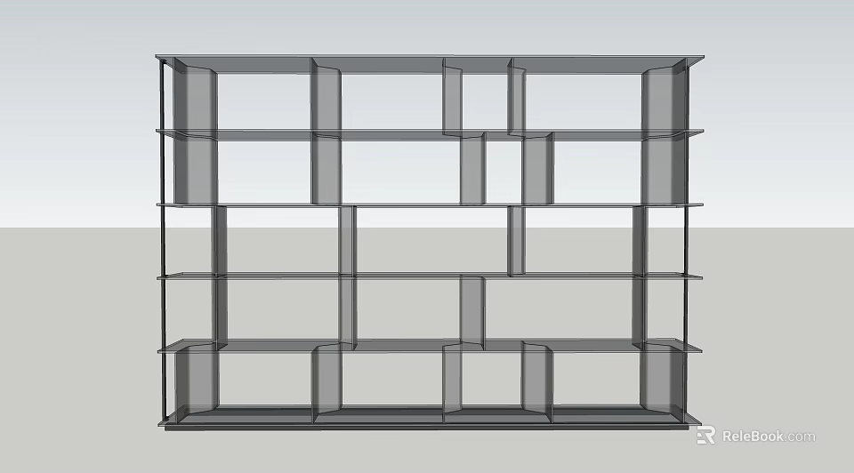Modern Shelf Unit With Open Multi Tier Geometric Design For Storage And 3d model