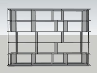Modern Shelf Unit With Open Multi Tier Geometric Design For Storage And 3d model