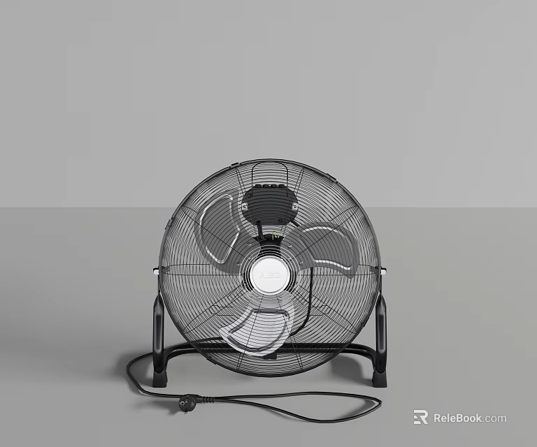 Floor Standing Air Cooler Fan With Metal Mesh Cover And Black Design 3d model 