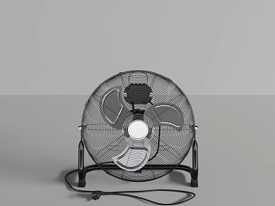 Floor Standing Air Cooler Fan With Metal Mesh Cover And Black Design 3d model