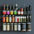 Colorful Labeled Spice Jars With Various Herbs And Spices For Kitchen Storage
