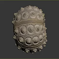 Natural Sea Urchin Shell Featuring Rounded Protrusions And Central Hole 3d model