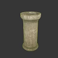 Rustic Stone Pedestal Washbasin Design With Classic Texture And Smooth Basin