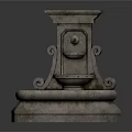 Classical Garden Ornament Stone Fountain With Curved Decor Square Base And Circular Ornament