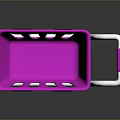 Pink Shopping Cart With Green Wheels White Handle And Reflective Surface