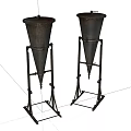 Vintage Conical Metal Kitchen Tools With Sturdy Iron Stands For Cooking Use