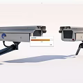 Dual Projection Monitoring Devices With Silver Casing Black Cables And Red Indicator Lights