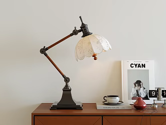 Mid-ancient style table lamp decorative ornaments combination 3d model