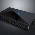 Modern Black Computer Gaming Console With Sleek Design And LED Light Indicators 3d model
