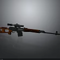 Tactical Sniper Rifle With Carved Red Wooden Stock Silver Scope And Metallic Barrel Design