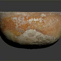 Hand Carved Sculptural Bowl With Vibrant Orange Rustic Texture And Smooth Glossy Surface