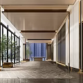 Modern Luxury Reception Lobby Design With Large Floor To Ceiling Windows And Elegant Interior Decoration