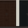Retro wind shutter door combination 3d model