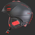 LIVEX Black Red Ski Helmet With Ventilated Mesh Padding And Adjustable Strap 3d model
