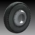 Heavy Duty Tire With Black Rubber Construction And Metal Rim Tread Pattern