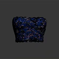 Elegant Women’s Black And Purple Lace Corset With Intricate Floral Patterns Design