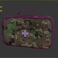 Camouflage Pattern First Aid Kit With White Cross For Emergency Use 3d model