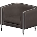 Modern Single Sofa With Brass Legs And Stitched Velvet Upholstery Design
