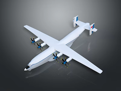 Airplane Model With Multiple Engines Long Wings And Tail Structure Design 3d model