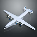 Airplane Model With Multiple Engines Long Wings And Tail Structure Design 3d model