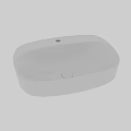 Modern Sleek White Oval Shaped Ceramic Countertop Bathroom Washbasin