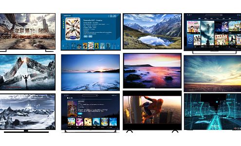 Modern TV LCD TV Screen Movie Poster Display Screen 3d model