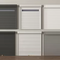 Black White Grey Roller Shutters With Various Designs And Window Panels 3d model