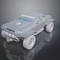 Futuristic Gray Off Road Vehicle Model With Large Tires And Front Grill Design