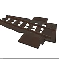 Rusty Metal Railroad Track Components With Interconnected Rails And Plates