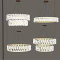 Modern White Textured Circular Chandeliers With Gold Metal Base Design