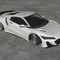 White Sports Car in Modern Indoor Space with Sleek Design Black Wheels and Sharp Front