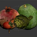 Fresh Assorted Fruits and Vegetables Including Avocado Pomegranate Artichoke and Cherry Tomato