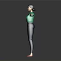 Stylish Character in Green Top With Arms Outstretched And Dark Background