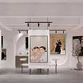 Modern Wedding Dress Shop Interior With Multiple Wedding Photo Displays