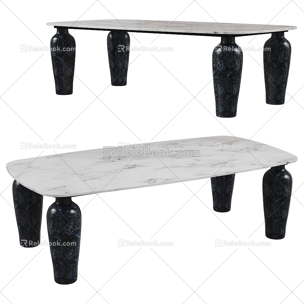 Gervasoni Modern Italian Marble Dining Table Simple Dining Table Long Table 3d model