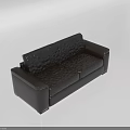 Black Two Seater Sofa With Leather Texture And Modern Minimalist Design 3d model