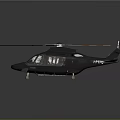 Modern Space Aerospace Helicopter With Red White Striped Rotors And Cabin Windows