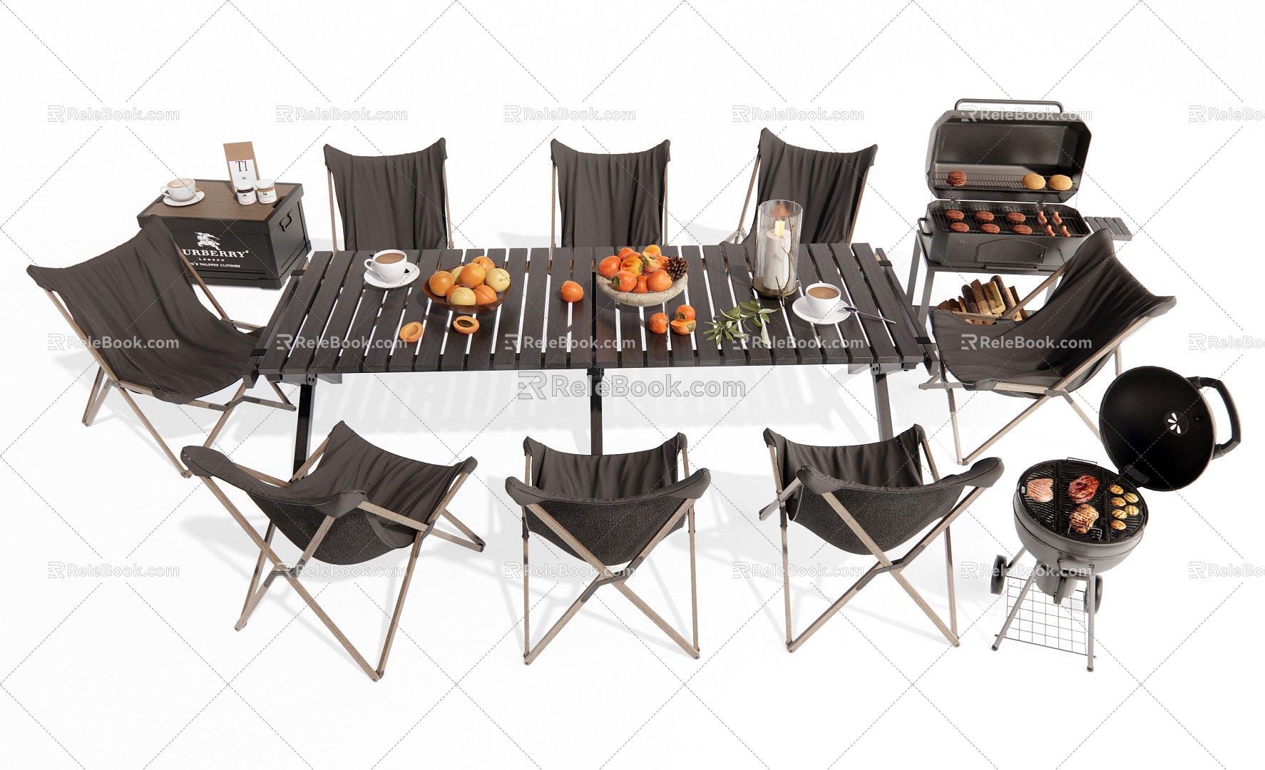 Modern Outdoor Table and Chair Camping Table and Chair Barbecue Storage Box Outdoor Dining Table and Chair Courtyard Leisure Table and Chair 3d model