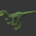 Green Carnivorous Dinosaur Character With Yellow Open Mouth And Spotted Skin