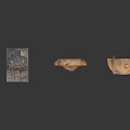 Three Ancient Egyptian Sculptures Featuring Human Shaped Carvings And Intricate Details