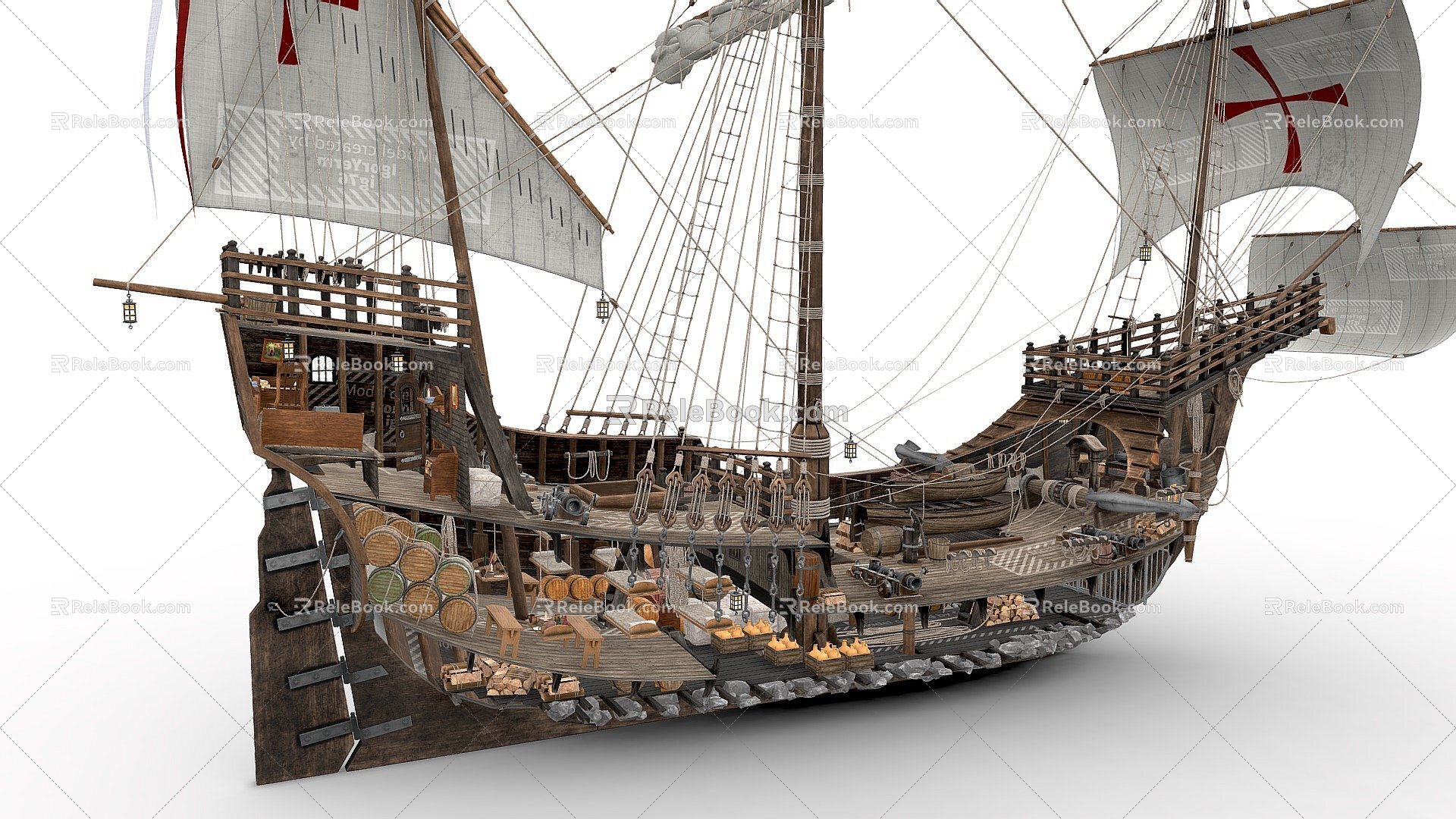 Columbus's ship Santa Maria 1495 3d model