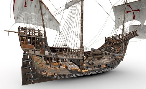 Columbus'ship Santa Maria 1495 3d model