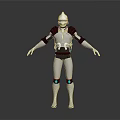 Futuristic Sci Fi Robot Character With Metallic Armor And Blue Glowing Joints