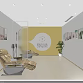 Warm Psychology Counseling Room Interior With Comfortable Reclining Chairs Green Plant And Decorative Paintings