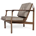 Stylish Accent Chair with Wooden Frame Beige Cushion and Tufted Backrest Design