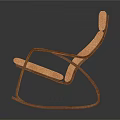 Modern Leisure Chair With Wooden Frame Light Colored Cushion And Rocking Design